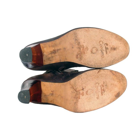 CALLEEN CORDERO Los Angeles $740 Handmade Studded Carved Heel Boots Women's 7.5 - Picture 5 of 7